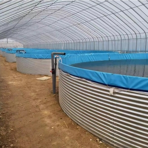 Ronde viskweektank van staal met PVC-zeilvoering, viskweekapparatuur voor aquacultuur - Product Image 4