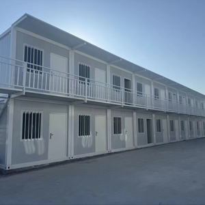 学校和医院用豪华20英尺集装箱房屋扁平包装生活浴室夹心板钢 - Product Image 1