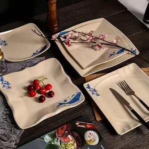 Custom wholesale melamine camping party tableware china restaurant dinner plate dinnerware