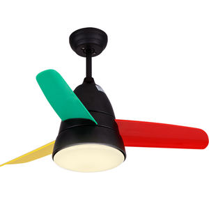 Offre spéciale pour la chambre des enfants, ventilateur-lampe de petite taille, 3 pales, moteur AC réglable à 3 vitesses, lumière LED avec télécommande - Product Image 1
