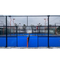 Cancha de Pádel Deportiva de Césped Artificial Azul, Panorámica, Interior y Exterior, de 20m*10m, Resistente al Agua, Duradera, con Garantía de Calidad