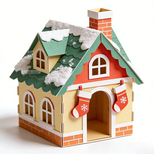 Regalo di Natale in Vendita: Giocattolo da Assemblare Fai-da-Te, Modello Decorativo per Casa, Puzzle 3D in Carta Eva Eps a Forma di <span class=keywords><strong>Casetta</strong></span> Natalizia - Product Image 2