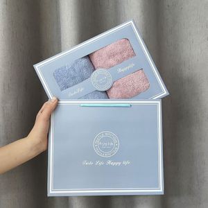Juego de Toallas de Baño en Caja de Regalo, Terciopelo Coral con Logotipo Estampado en Caliente, Recuerdo para Cumpleaños - Product Image 3