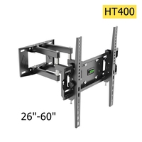 Doppelter Schwenkarm TV-Wandhalterung Serie für 26-80 Zoll Bildschirme Vollbeweglich 400mm Auszug ±15° °   Tilt HT400 HT600 Direktvertrieb vom Hersteller OEM