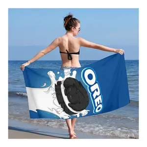 Оптовая продажа легкие Роскошные взрослые дети персонализированный дизайн негабаритные пескоструйные полиэфирные органические пляжные полотенца