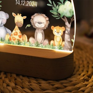 Custom Name Acrylic Night <b>Light</b> Modern <b>Plug</b>-<b>In</b> Baby Bedside Lamp Wood Base Home Baby Gift for Mom Baby Shower & Christmas - Product Image 4