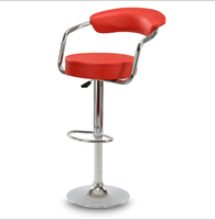 Îlot de cuisine moderne, tabouret de bar en cuir rouge haut de gamme avec pédale