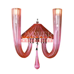 Red Classic Glass Curved Tube Esszimmer Lichter Wohnzimmer Lichter einfachen Kronleuchter