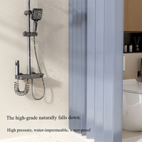 SANIPRO Tringle de Douche Rotative à 360 Degrés, Pliable et Rétractable, Séchoir à Linge, Ensemble de Rideaux de Séparation pour Salle de Bain