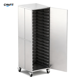 Chariot utilitaire commercial en acier inoxydable personnalisé CFT, roulettes à 4 roues, certifié NSF, capacité de charge de 300 kg/m, hauteur réglable - Product Image 3