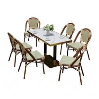 Ensemble de canapés de salle à manger d'extérieur Prima Custom Modern Durable, résistant à l'eau, en acier inoxydable, table et chaises pour jardin, cour, balcon, terrasse