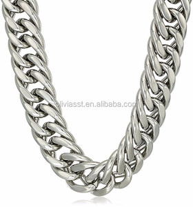 Olivia <span class=keywords><strong>accessori</strong></span> personalizzati hiphop degli uomini gioielli in acciaio inox di spessore cuban link collana della catena del bordo - Product Image 1