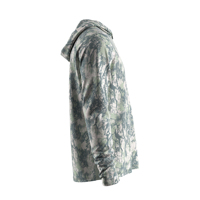 Chemise de chasse personnalisée avec capuche pour homme, respirante, anti-UV, extensible dans 4 directions, camouflage gris sauge, avec poche