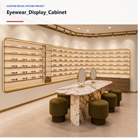 Présentoir mural optique de luxe personnalisé avec éclairage LED, éco-responsable, pour lunettes – Vitrine de présentation