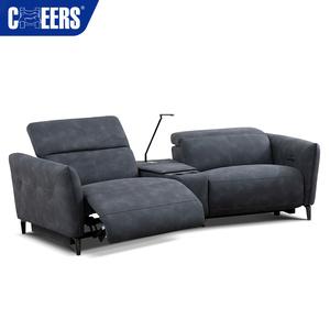 MANWAH CHEERS Electric Modern Fabric 2-seater Sectional Recliner Sofa <strong>Furniture</strong> With <strong>LED</strong> <strong>Light</strong> and USB Port for Living Room - Product Image 1