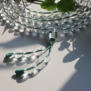 Rosario Budista Tradicional de Cristal Blanco Natural, 108 Cuentas de Gemas de 8mm para Meditación - Product Image 4