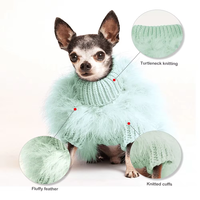 Pull en tricot moelleux de luxe pour chiens | Tenue d'hiver à col roulé en fourrure douce, vêtements chauds pour animaux de compagnie pour petits chiens moyens Style de Noël