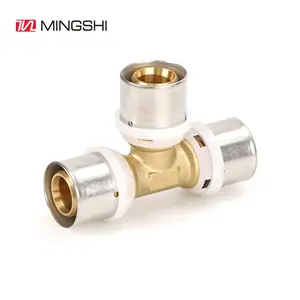 MINGSHI OEM high quality brass Press Fitting water system TH TYPE certificated Tee