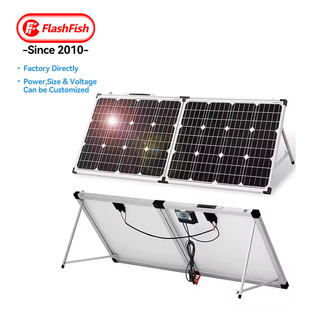 Low Price 100W Foldable Portable Monocrystalline Silicon Solar Panel Bifacial Half-Cell Double-Glass Technology IP67 Waterproof