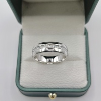 6,0mm Band 14K Gold & Rhodium Plattiert US 10.00 SQ 2,0x2,0mmx15Stk Zirkon Verlobungs- und Ehering für Damen & Herren Trendig