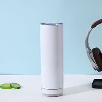 Gobelet isotherme en acier inoxydable avec lumière LED détachable, haut-parleur musical et couvercle, idéal pour les fêtes et les boissons