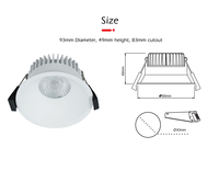 Plafonnier LED encastré commercial 10W en aluminium, dimmable, IP44, COB, moderne, anti-éblouissement, ultra-fin