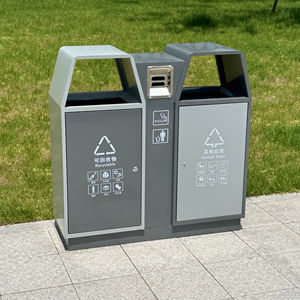 Contenedor de <span class=keywords><strong>Basura</strong></span> de Metal Galvanizado de 60L, Estilo Clásico, para Exteriores, Resistente al Agua, Ecológico y Robusto, con <span class=keywords><strong>Compartimentos</strong></span> - Product Image 4