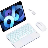 Compatible avec le combo clavier-souris ergonomique sans fil éclairé, contrôle tactile, tablettes rechargeables