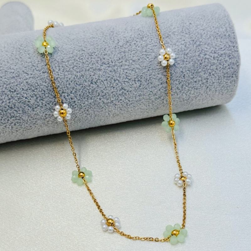 Vert fruit d'or + blanc perle