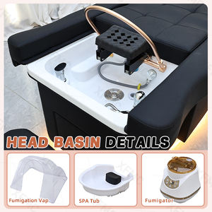 Table de massage électrique thaïlandaise pour lavage des cheveux Tête de spa pour thérapie par la circulation de l'eau Lit pour cils Pédicure Shampooing Bol Lit avec cuiseur vapeur - Product Image 3