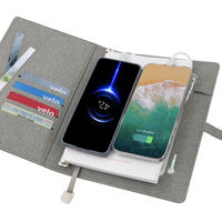 Journal intime écologique à feuilles mobiles personnalisé OEM Pages imprimées planificateur de journal intelligent chargeur sans fil cadeau