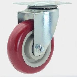 3/4/5/Zoll Heavy Duty Red Swivel <span class=keywords><strong>Caster</strong></span> 150mm PP Core PU Polyurethan Rollen für Trolley - Product Image 2