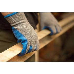 قفازات عمل كبيرة من المطاط والمطاط بطبقة مزدوجة من البستنة بالخدمة الشاقة من مزيج القطن الأزرق - Product Image 6