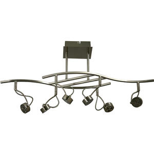 William 6x3W LED Lámpara de techo de níquel con cubierta acrílica 6000K CCT Control remoto e interruptor IP44 para Mall Dormitorio Hotel - Product Image 1