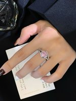 Hochwertige Klauen einstellung 18 Karat Gold 2,65 ct Lab Pink Saphir Ring mit 0,732 ct/50 Moissan ite Seitens teine Feiner Schmuck für Frauen