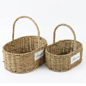 Wholesale Flower Baskets Home Decor Seagrass Woven Handmade Flower Basket Durable and Stylish