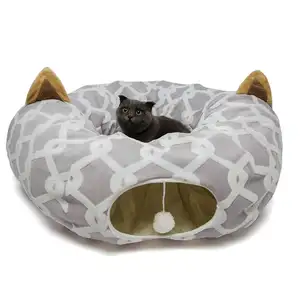 4 Ways Large Cat Tunnel Crinkle Bed Big Pop Up Bed with Cat Toys Pet Tube