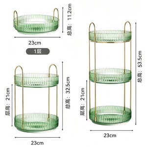 Étagère de rangement rotative à 360 degrés pour cosmétiques, étagère de rangement transparente à double couche, boîte de rangement pour coiffeuse - Product Image 2