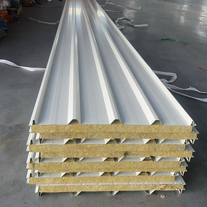 Tùy chỉnh cấu trúc cách điện Bảng điều khiển không thấm nước chống cháy siding bên ngoài kim loại thép lợp tường đá len Sandwich Panel - Product Image 4