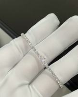 Pulsera de Oro Blanco de 18K con Diamantes Cultivados en Laboratorio, Incrustaciones Completas, Textura de Barra de Caramelo, Suministro Directo de Fábrica de Alta Gama
