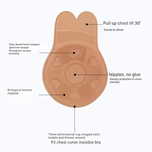 Silicone Strapless Bra with Rabbit Ear Patch Self-Adhesive Beaded Upper Breast <strong>Shaping</strong> Bra <strong>Nipple</strong> Cover - Product Image 3