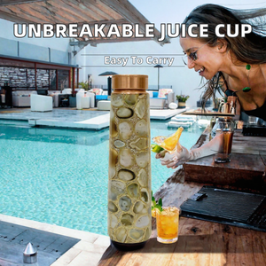 Bouteille d'eau portable de luxe incassable en cuivre 185g avec logo personnalisé, paille et poignée pour usage domestique - Product Image 2