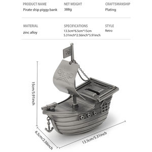<span class=keywords><strong>Tirelire</strong></span> <span class=keywords><strong>Pirate</strong></span> Haut de Gamme en Alliage de Zinc Écologique et Portable, Décoration de Bureau pour Enfants, Ornement Domestique LASODY - Product Image 2