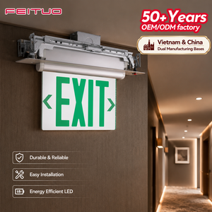 FEITUO Fábrica OEM ODM, Letrero <span class=keywords><strong>de</strong></span> Salida <span class=keywords><strong>de</strong></span> <span class=keywords><strong>Emergencia</strong></span> LED Empotrado <span class=keywords><strong>de</strong></span> Aluminio, <span class=keywords><strong>Luz</strong></span> <span class=keywords><strong>de</strong></span> Señalización <span class=keywords><strong>de</strong></span> Salida para Proyectos <span class=keywords><strong>de</strong></span> Edificios Comerciales, Venta al por Mayor - Product Image 1