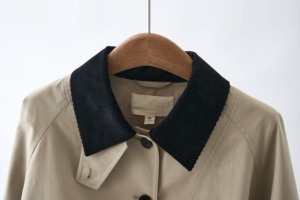 2026 Herbst Damen Freizeitjacke im Bahn-Wind-Stil mit Cordkragen, einreihig, 100% Twill-Baumwolle, Kurzmantel - Product Image 4