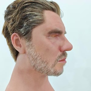 Masque masculin en silicone réaliste, tête entière, visage humain, déguisement avec barbe, cosplay réaliste, accessoires de costume d'Halloween - Product Image 1
