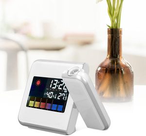 Kỹ Thuật Số chiếu đồng hồ báo thức với Trạm thời tiết với 180 độ xoay nhiệt kế trong nhà đo độ ẩm màn hình cho phòng ngủ - Product Image 6