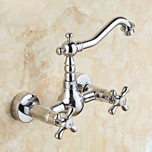 Robinet de baignoire mural double ouverture chaud/froid de style européen, en laiton vintage, <span class=keywords><strong>avec</strong></span> <span class=keywords><strong>ensemble</strong></span> de douche de luxe léger - Product Image 5