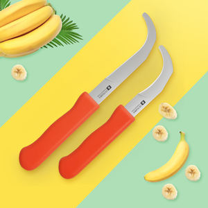 Couteau à banane en acier inoxydable, écologique, de bonne qualité, avec manche en plastique coloré - Product Image 1