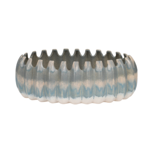 Ciotola decorativa ovale in ceramica testurizzata per tavolino da caffè e piano cucina, centrotavola estetico per l'arredamento della casa - Product Image 1